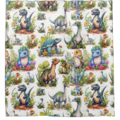 Rideaux De Douche Illustration Dinosaure (Devant)