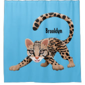 Rideaux De Douche Illustration d'ocelot mignon (Devant)