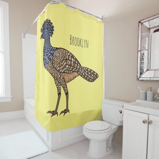 Rideaux De Douche Illustration d'oiseau de curassow (En situation)