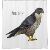 Rideaux De Douche Illustration d'oiseau de faucon pèlerin (Devant)