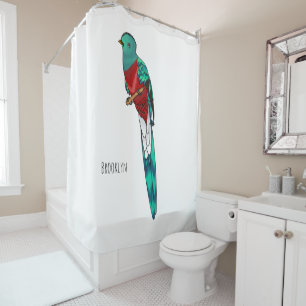Rideaux De Douche Illustration d'oiseau de quetzal resplendissant
