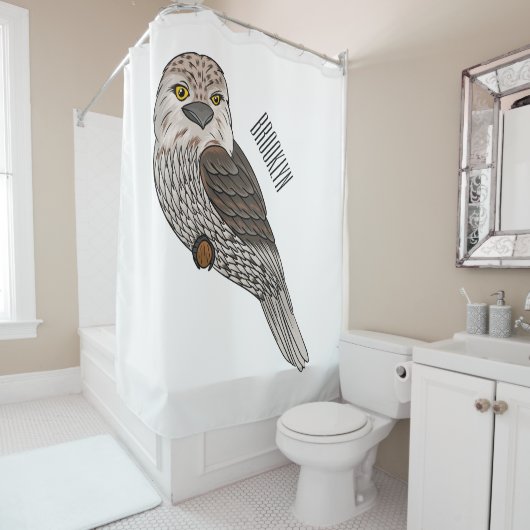 Rideaux De Douche Illustration d'oiseau de Tawny frogmouth (En situation)