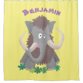 Rideaux De Douche Illustration drôle de mammouth laineux (Devant)