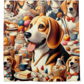 Rideaux De Douche Illustration du Beagle rétro (Devant)