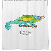Rideaux De Douche Illustration du caméléon de Jackson (Devant)