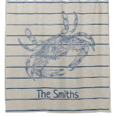 Rideaux De Douche Illustration du Crustacé du grand crabe bleu (Devant)