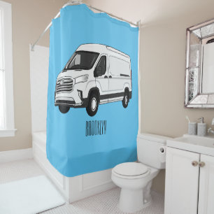 Rideaux De Douche Illustration du fourgon de livraison