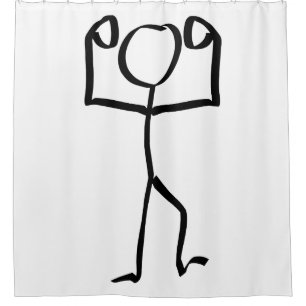 Rideaux De Douche Illustration du gagnant de la figure Stickman, une