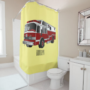 Rideaux De Douche Illustration du moteur à incendie