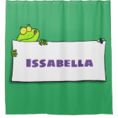 Rideaux De Douche Illustration du panneau de grenouille verte mignon (Devant)