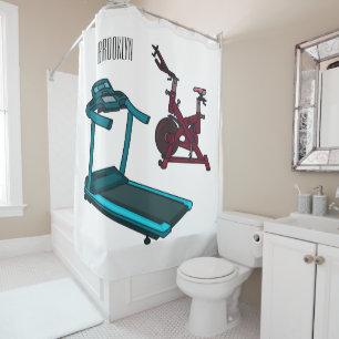 Rideaux De Douche Illustration du tapis roulant et de la bande dessi