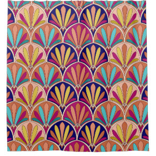 Rideaux De Douche Illustration du textile traditionnel indien