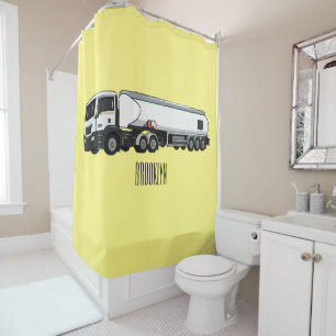 Rideaux De Douche Illustration du transport de carburant par camion-