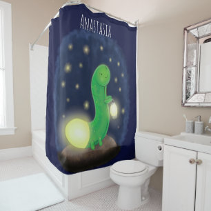 Rideaux De Douche Illustration du ver vert mou