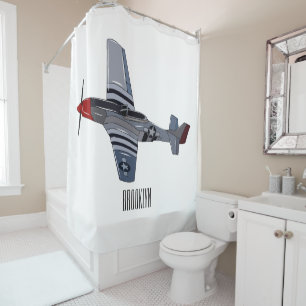 Rideaux De Douche Illustration d'un avion de chasse-bombardier
