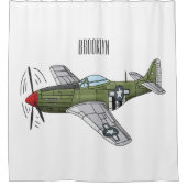 Rideaux De Douche Illustration d'un avion militaire (Devant)