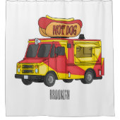 Rideaux De Douche Illustration d'un camion de nourriture pour chien  (Devant)