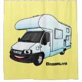Rideaux De Douche Illustration d'un campervan heureux (Devant)