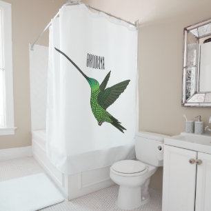 Rideaux De Douche Illustration d'un colibri à bec épée