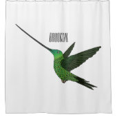 Rideaux De Douche Illustration d'un colibri à bec épée (Devant)