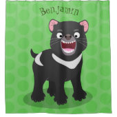 Rideaux De Douche Illustration d'un diable de Tasmanie affamé (Devant)