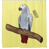 Rideaux De Douche Illustration d'un perroquet gris en Afrique (Devant)