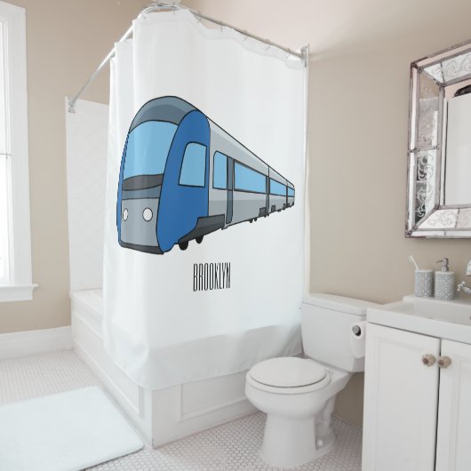 Rideaux De Douche Illustration d'un train électrique (En situation)