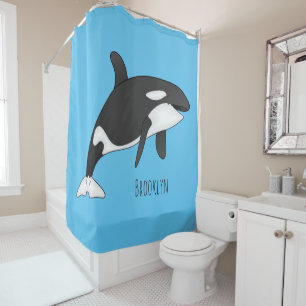 Rideaux De Douche Illustration d'une baleine tueuse