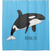 Rideaux De Douche Illustration d'une baleine tueuse (Devant)