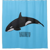 Rideaux De Douche Illustration d'une baleine tueuse (Devant)