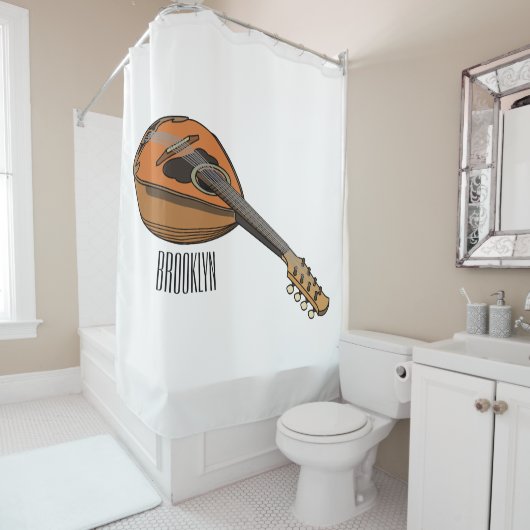 Rideaux De Douche Illustration en mandoline (En situation)