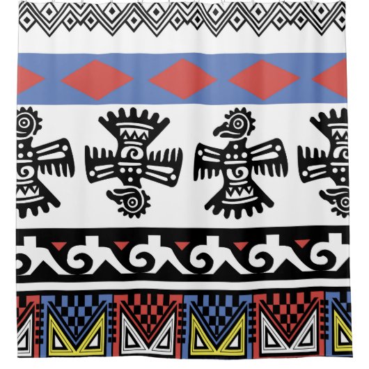 Rideaux De Douche Illustration ethnique des Amérindiens (Devant)