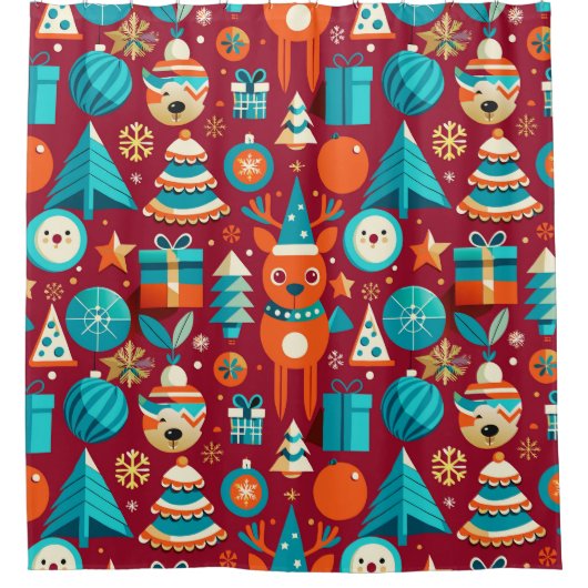 Rideaux De Douche Illustration festive (Devant)