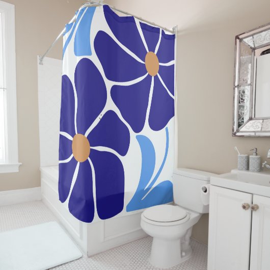 Rideaux De Douche Illustration florale (En situation)