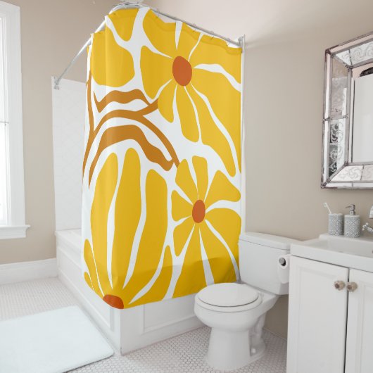 Rideaux De Douche Illustration florale (En situation)