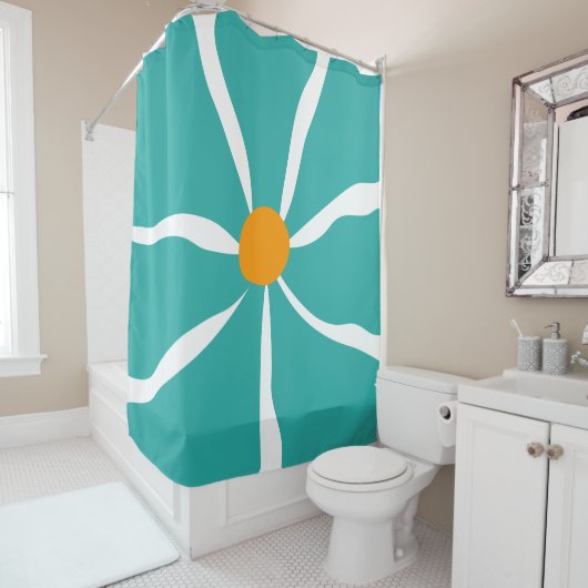 Rideaux De Douche Illustration florale (En situation)