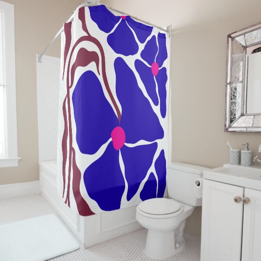 Rideaux De Douche Illustration florale (En situation)