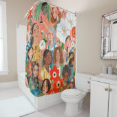 Rideaux De Douche Illustration florale de la Journée internationale  (En situation)