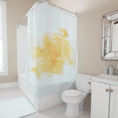 Rideaux De Douche Illustration jaune et blanche (En situation)