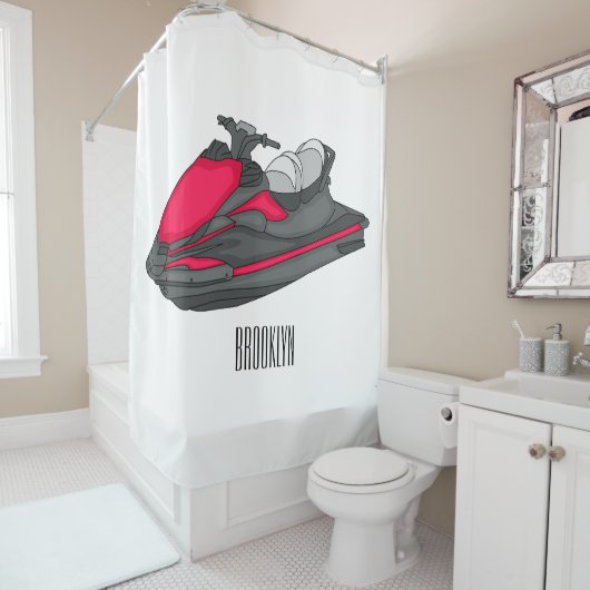 Rideaux De Douche Illustration Jet ski (En situation)
