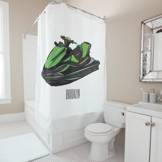 Rideaux De Douche Illustration Jet ski (En situation)