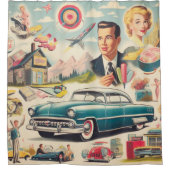 Rideaux De Douche Illustration kitsch des années 1950 (Devant)
