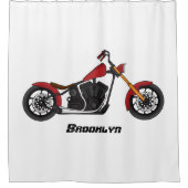 Rideaux De Douche Illustration motocyclette de style hélicoïdal (Devant)