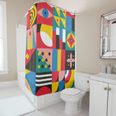 Rideaux De Douche Illustration néo-géométrique. Formes géométriques  (En situation)