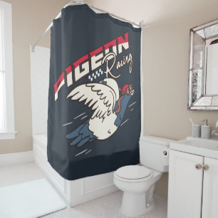 Rideaux De Douche Illustration Pigeon Racing