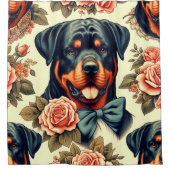 Rideaux De Douche Illustration Retro Rottweiler (Devant)
