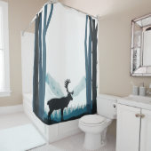 Rideaux De Douche Illustration rustique de nature d'hiver (En situation)