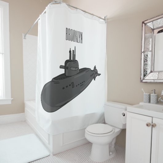 Rideaux De Douche Illustration sous-marine (En situation)