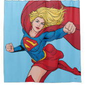 Rideaux De Douche Illustration Supergirl volant vers le haut (Devant)