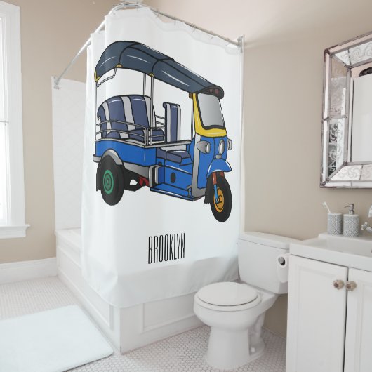 Rideaux De Douche Illustration Tuk tuk (En situation)